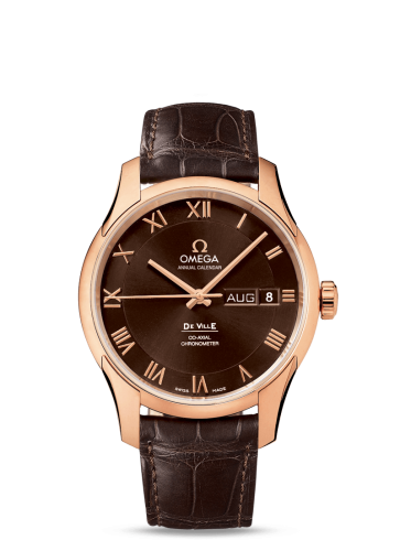 Omega De Ville Co-Axial Annual Calendar Red Gold / Brown / Alligator